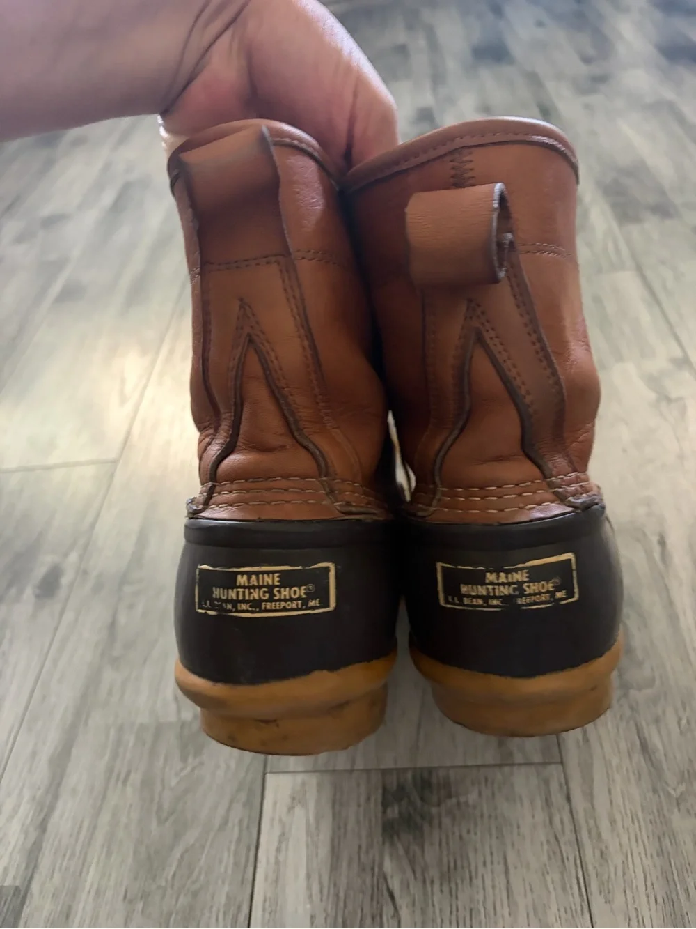 L.L. Bean Gore Tex Brown Leather and Rubber Waterproof Duck Bean Boots